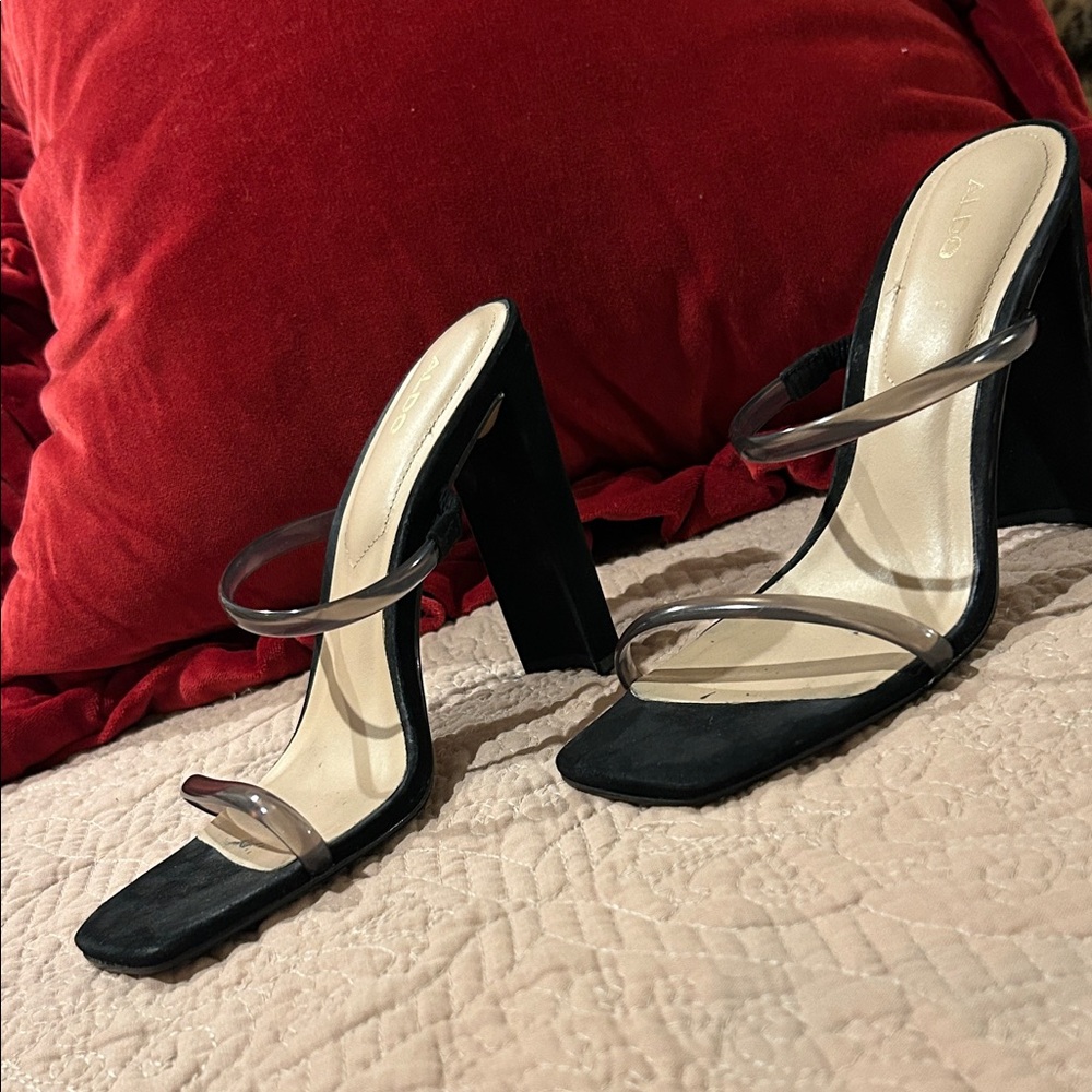 ALDO Black, Strappy Suede Mules